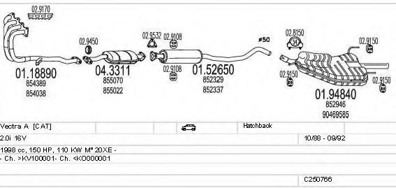 MTS C250766008709 Exhaust System